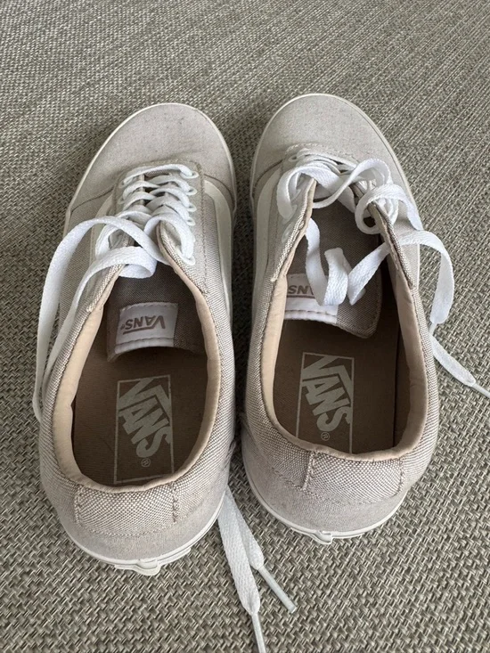 Vans Canvas Low-Top Sneakers with White Stripe - Neutral Beige - Picture 4 of 4